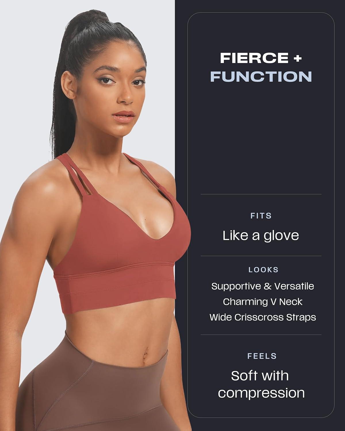 imageAoxjox Womens Workout Sports Bras Fitness Trainning Infinity Gym Bra Yoga Crop TankRust Red