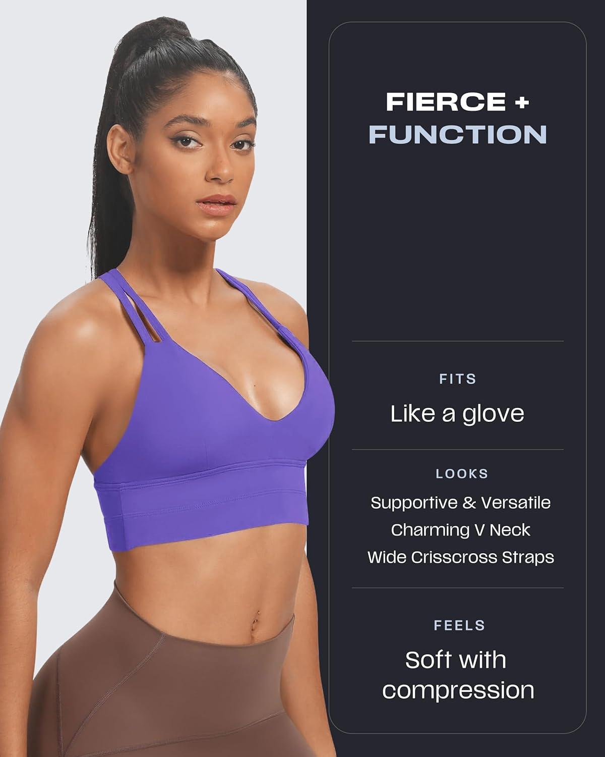 imageAoxjox Womens Workout Sports Bras Fitness Trainning Infinity Gym Bra Yoga Crop TankViolet