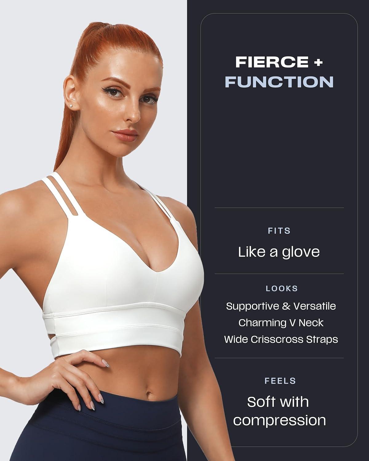 imageAoxjox Womens Workout Sports Bras Fitness Trainning Infinity Gym Bra Yoga Crop TankWhite New