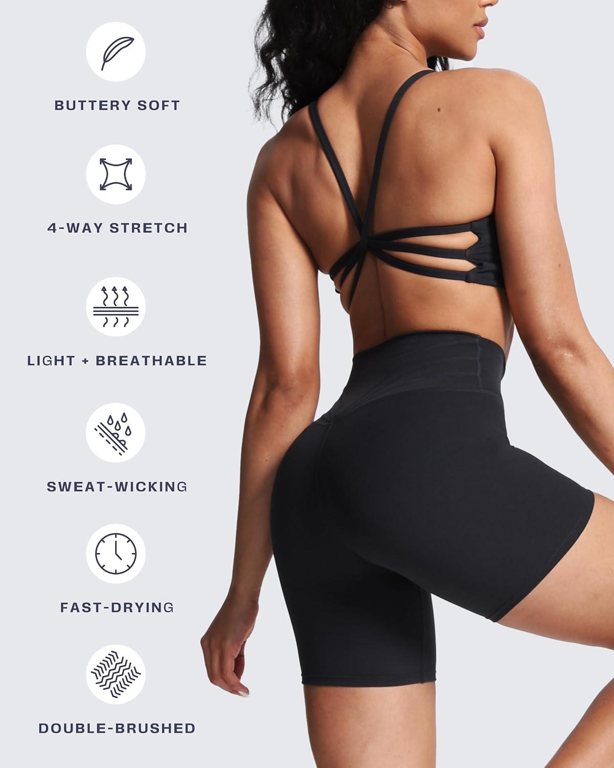 imageAoxjox Womens Workout Sports Bras Ruched Rachel Fitness Training Gym Bra Yoga Crop TankBlack Marl Size Up for Less Compression