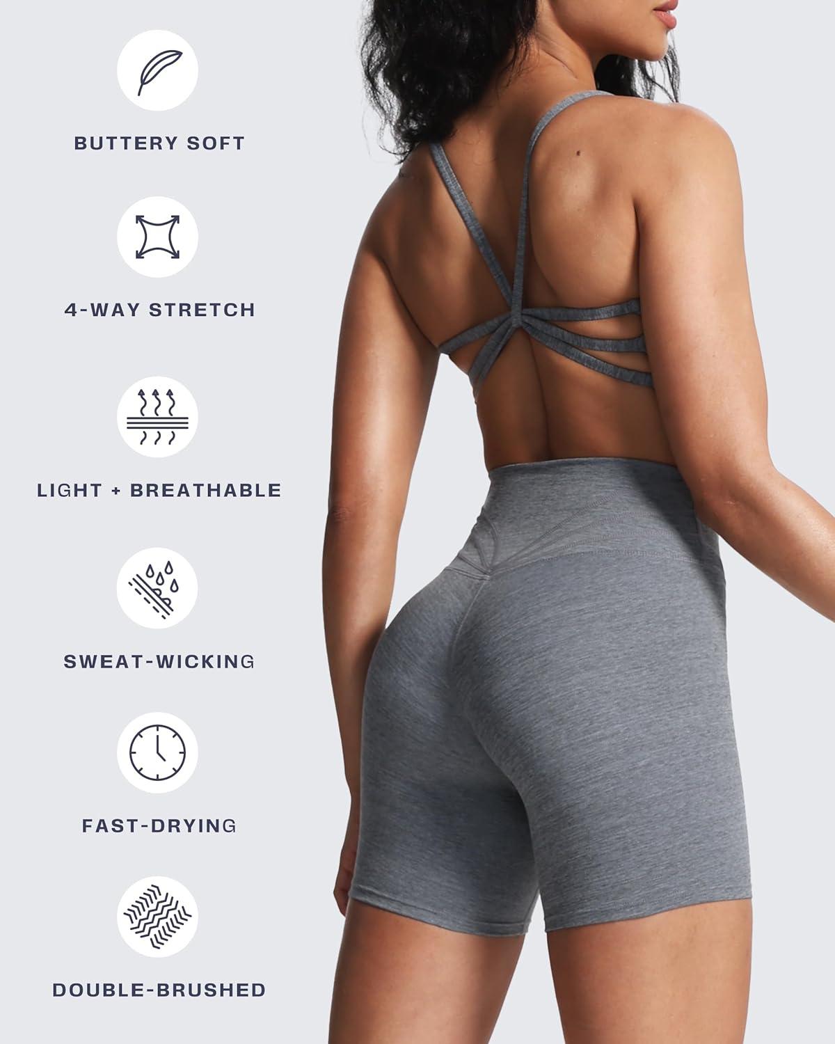 imageAoxjox Womens Workout Sports Bras Ruched Rachel Fitness Training Gym Bra Yoga Crop TankWinds Grey Marl Size Up for Less Compression