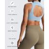 imageAoxjox Womens Kim Cutout High Neck Tank Workout Sports Bras Fitness Training Gym Bra Yoga CropAiry Blue