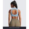 imageAoxjox Womens Kim Cutout High Neck Tank Workout Sports Bras Fitness Training Gym Bra Yoga CropAiry Blue