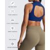 imageAoxjox Womens Kim Cutout High Neck Tank Workout Sports Bras Fitness Training Gym Bra Yoga CropBellwether Blue