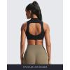 imageAoxjox Womens Kim Cutout High Neck Tank Workout Sports Bras Fitness Training Gym Bra Yoga CropBlack