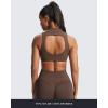 imageAoxjox Womens Kim Cutout High Neck Tank Workout Sports Bras Fitness Training Gym Bra Yoga CropFudge Coffee