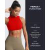 imageAoxjox Womens Kim Cutout High Neck Tank Workout Sports Bras Fitness Training Gym Bra Yoga CropRacing Red