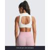 imageAoxjox Womens Kim Cutout High Neck Tank Workout Sports Bras Fitness Training Gym Bra Yoga CropWhite
