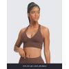 imageAoxjox Womens Workout Sports Bras Fitness Trainning Infinity Gym Bra Yoga Crop TankFudge Coffee