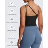imageAoxjox Womens Workout Sports Bras One Shoulder Astoria Longline Tank Fitness Training Gym Yoga Crop TanksBlack