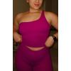 imageAoxjox Womens Workout Sports Bras One Shoulder Astoria Longline Tank Fitness Training Gym Yoga Crop TanksPurple