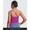 imageAoxjox Womens Workout Sports Bras One Shoulder Astoria Longline Tank Fitness Training Gym Yoga Crop TanksPurple