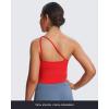 imageAoxjox Womens Workout Sports Bras One Shoulder Astoria Longline Tank Fitness Training Gym Yoga Crop TanksRacing Red