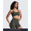imageAoxjox Womens Workout Sports Bras Ruched Rachel Fitness Training Gym Bra Yoga Crop TankDeep Depths Marl Size Up for Less Compression