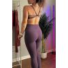 imageAoxjox Womens Workout Sports Bras Ruched Rachel Fitness Training Gym Bra Yoga Crop TankDeep Purple Marl Size Up for Less Compression
