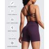 imageAoxjox Womens Workout Sports Bras Ruched Rachel Fitness Training Gym Bra Yoga Crop TankDeep Purple Marl Size Up for Less Compression
