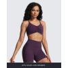 imageAoxjox Womens Workout Sports Bras Ruched Rachel Fitness Training Gym Bra Yoga Crop TankDeep Purple Marl Size Up for Less Compression
