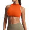 imageAoxjox Womens Kim Cutout High Neck Tank Workout Sports Bras Fitness Training Gym Bra Yoga CropFirecracker