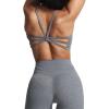 imageAoxjox Womens Workout Sports Bras Ruched Rachel Fitness Training Gym Bra Yoga Crop TankWinds Grey Marl Size Up for Less Compression