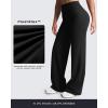 imageAoxjox Womens Velura Straight Leg Yoga Pants Buttery Soft PlushFlex MidWaist WideLeg for Workout ampamp Casual LeggingsBlack