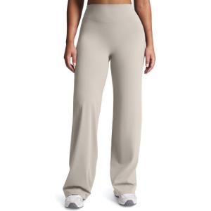 imageAoxjox Womens Velura Straight Leg Yoga Pants Buttery Soft PlushFlex MidWaist WideLeg for Workout ampamp Casual LeggingsAlmond