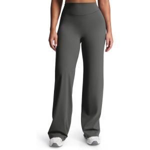 imageAoxjox Womens Velura Straight Leg Yoga Pants Buttery Soft PlushFlex MidWaist WideLeg for Workout ampamp Casual LeggingsOlive Haze