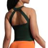 imageAoxjox Crop Tops for Women MidLength Longline Workout Sports Kennedy Training TankForest Green