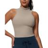 imageAoxjox Womens High Neck Sleeveless Vests Kim Cutout Tank Tops Gym Workout T Shirt TopMink