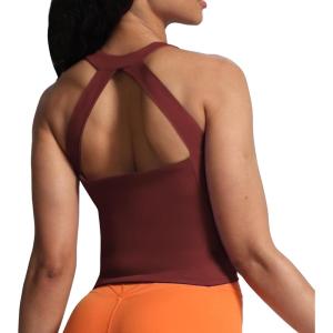 imageAoxjox Crop Tops for Women MidLength Longline Workout Sports Kennedy Training TankBurgundy