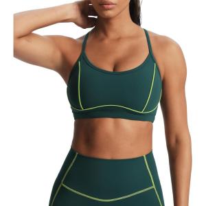 imageAoxjox Womens Workout Sports Bras Fitness Training Gym Lexi Lined Bra Yoga Crop TankDark Sea GreenLime Green
