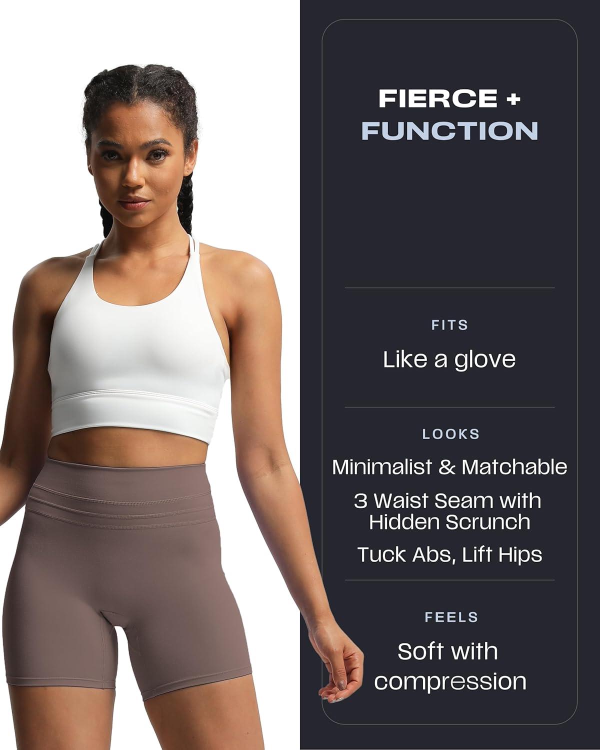 imageAoxjox Luna Workout Biker Shorts for Women Tummy Control High Waisted Exercise Athletic Gym Running Yoga Short 6quotPlum Truffle