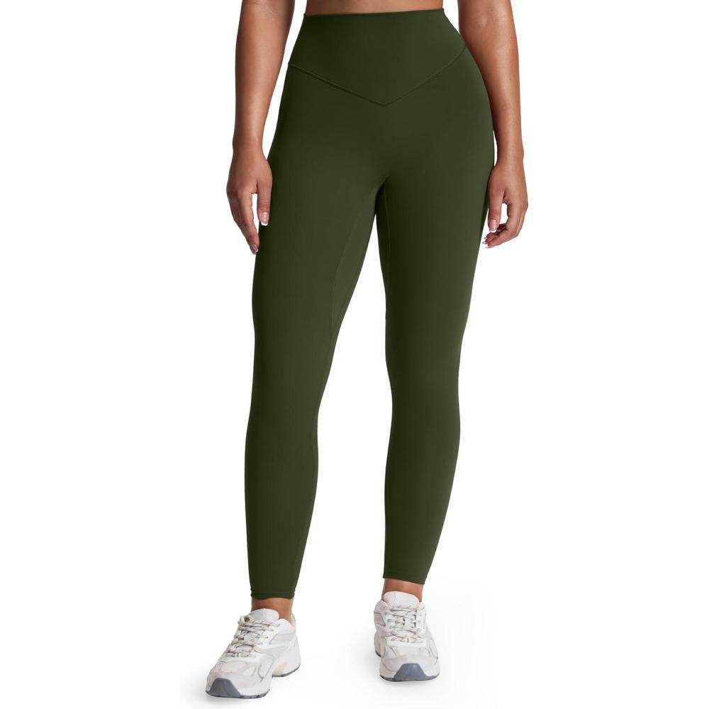 imageAoxjox High Waisted Workout Metamorph Breeze Leggings for Women Tummy Control Buttery Soft Yoga Pants 24quot26quot28quotOlive Green