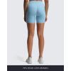 imageAoxjox Luna Workout Biker Shorts for Women Tummy Control High Waisted Exercise Athletic Gym Running Yoga Short 6quotAiry Blue