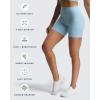 imageAoxjox Luna Workout Biker Shorts for Women Tummy Control High Waisted Exercise Athletic Gym Running Yoga Short 6quotAiry Blue