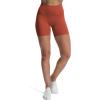 imageAoxjox Luna Workout Biker Shorts for Women Tummy Control High Waisted Exercise Athletic Gym Running Yoga Short 6quotRust Red