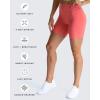 imageAoxjox Luna Workout Biker Shorts for Women Tummy Control High Waisted Exercise Athletic Gym Running Yoga Short 6quotSpiced Coral