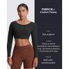 imageAoxjox Workout Long Sleeve Crop Tops for Women Clarissa Backless Gym Cropped T Shirt TopA Black