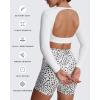 imageAoxjox Workout Long Sleeve Crop Tops for Women Clarissa Backless Gym Cropped T Shirt TopA White