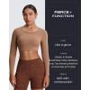 imageAoxjox Workout Long Sleeve Crop Tops for Women Clarissa Backless Gym Cropped T Shirt TopBrownie