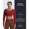 imageAoxjox Workout Long Sleeve Crop Tops for Women Clarissa Backless Gym Cropped T Shirt TopBurgundy Reddish Brown