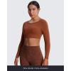 imageAoxjox Workout Long Sleeve Crop Tops for Women Clarissa Backless Gym Cropped T Shirt TopCherry Mahogany