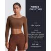 imageAoxjox Workout Long Sleeve Crop Tops for Women Clarissa Backless Gym Cropped T Shirt TopDandelion Brown