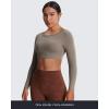 imageAoxjox Workout Long Sleeve Crop Tops for Women Clarissa Backless Gym Cropped T Shirt TopDriftwood