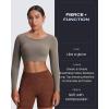 imageAoxjox Workout Long Sleeve Crop Tops for Women Clarissa Backless Gym Cropped T Shirt TopDriftwood