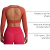 imageAoxjox Workout Long Sleeve Crop Tops for Women Clarissa Backless Gym Cropped T Shirt TopEarthy Brown