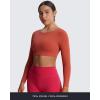 imageAoxjox Workout Long Sleeve Crop Tops for Women Clarissa Backless Gym Cropped T Shirt TopEarthy Brown