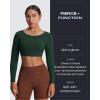 imageAoxjox Workout Long Sleeve Crop Tops for Women Clarissa Backless Gym Cropped T Shirt TopForest Green Deep Depths Green