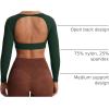 imageAoxjox Workout Long Sleeve Crop Tops for Women Clarissa Backless Gym Cropped T Shirt TopForest Green Deep Depths Green