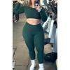 imageAoxjox Workout Long Sleeve Crop Tops for Women Clarissa Backless Gym Cropped T Shirt TopForest Green Deep Depths Green