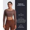 imageAoxjox Workout Long Sleeve Crop Tops for Women Clarissa Backless Gym Cropped T Shirt TopFudge Coffee